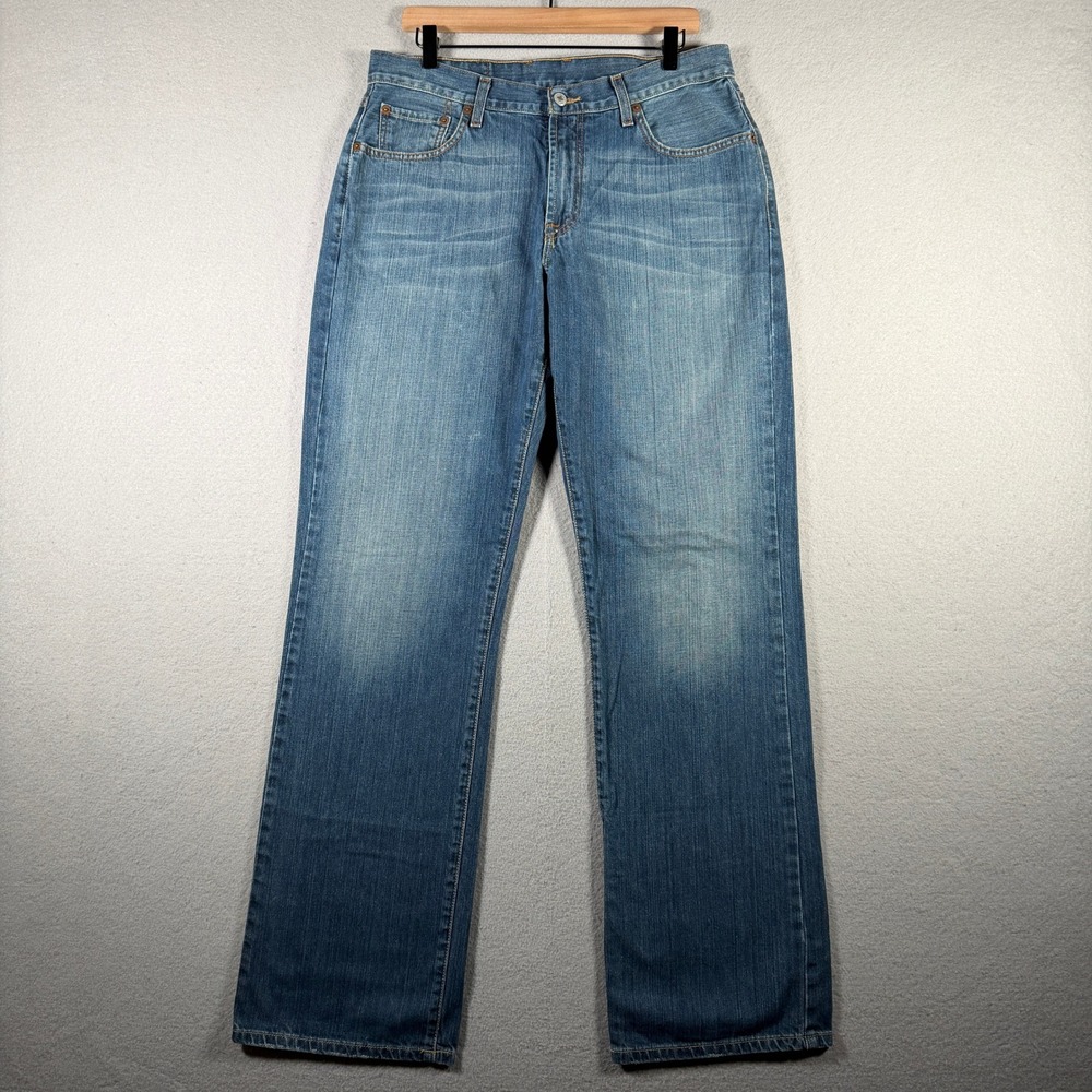 Lucky Brand Mechanic Boot Cut Jeans Mens 33 Long Blue Denim 72X8010-2